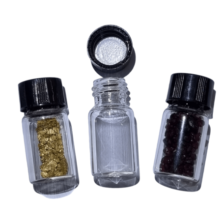 Glass vial 3ml black cap|Golden Shark