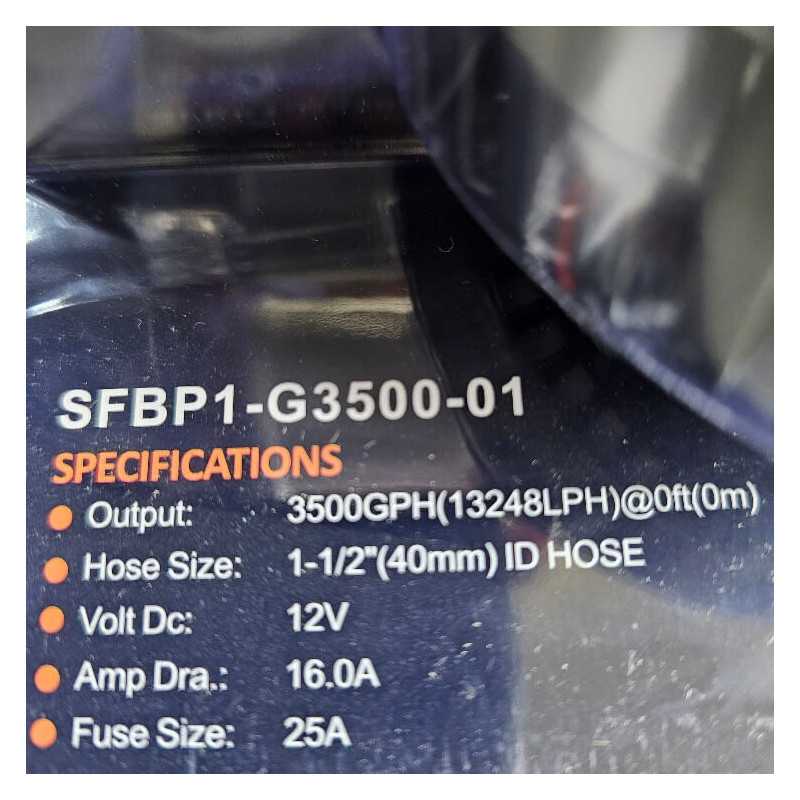 High-Performance Bilge Pump SEAFLO 3500 GPH – 180 L/min, 12 V