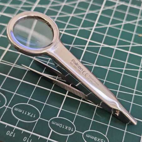 Tweezers with 80mm magnifying glass|Golden Shark